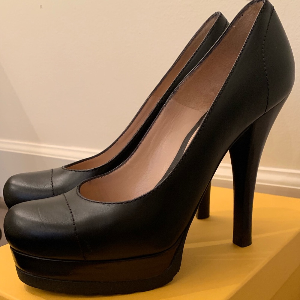 Black FENDI platform pump size 8